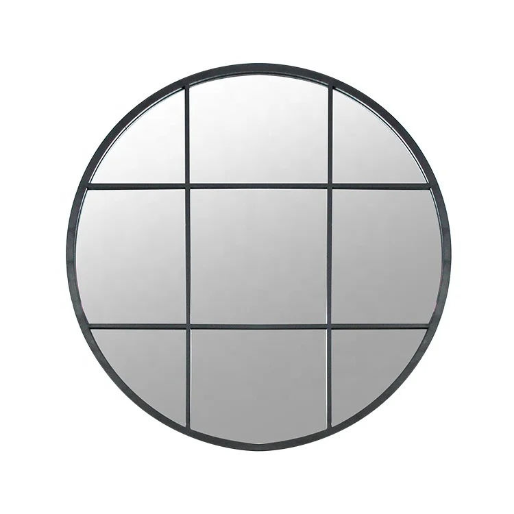 

Ready to ship Round black Large Metal Frame Circle Mounted Bathroom Decor Hanging Wall Mirror home decor No MOQ