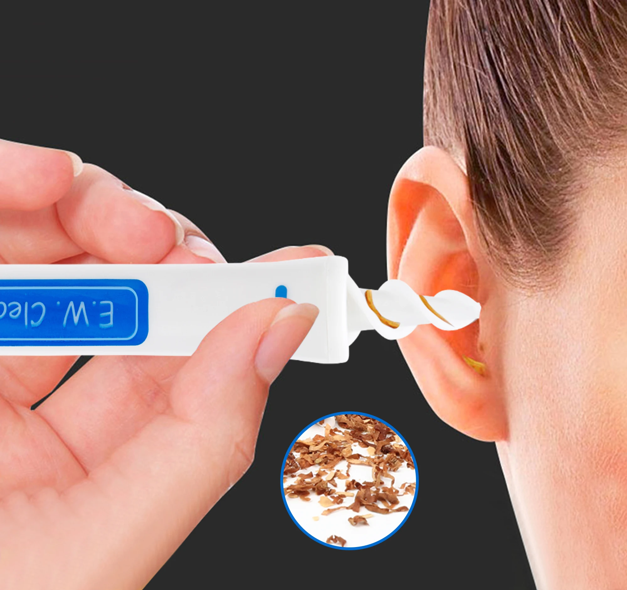 

2021 New Ear Cleaner Spiral Soft Swab Pick Tool Set Q-Grips+16pcs Ear Wax Removal Tool, Blue, or custom