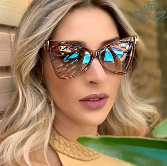 

2021 Women Men Fashion Color Lens Metal Frame Vintage Luxury Party Brand Designer Ladies Cat Eye Sunglasses Glasses