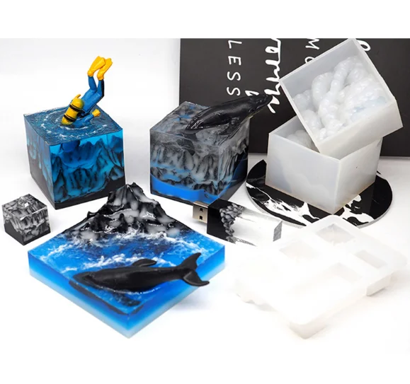 

LOVE'N 2021 new diy handmade crystal drip broken stubble snow mountain silicone mold mountain ocean micro landscape LV415S