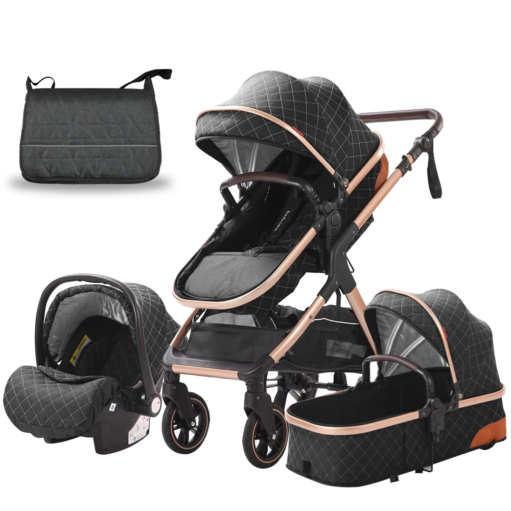 

European High View Stroller Deluxe 3-in-1 Stroller Deluxe Stroller Effective Umbrella Cart