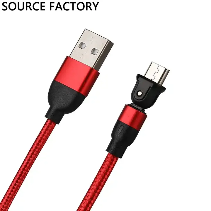 

Wholesale 180 degree rotation fast charging micro usb data cable for android
