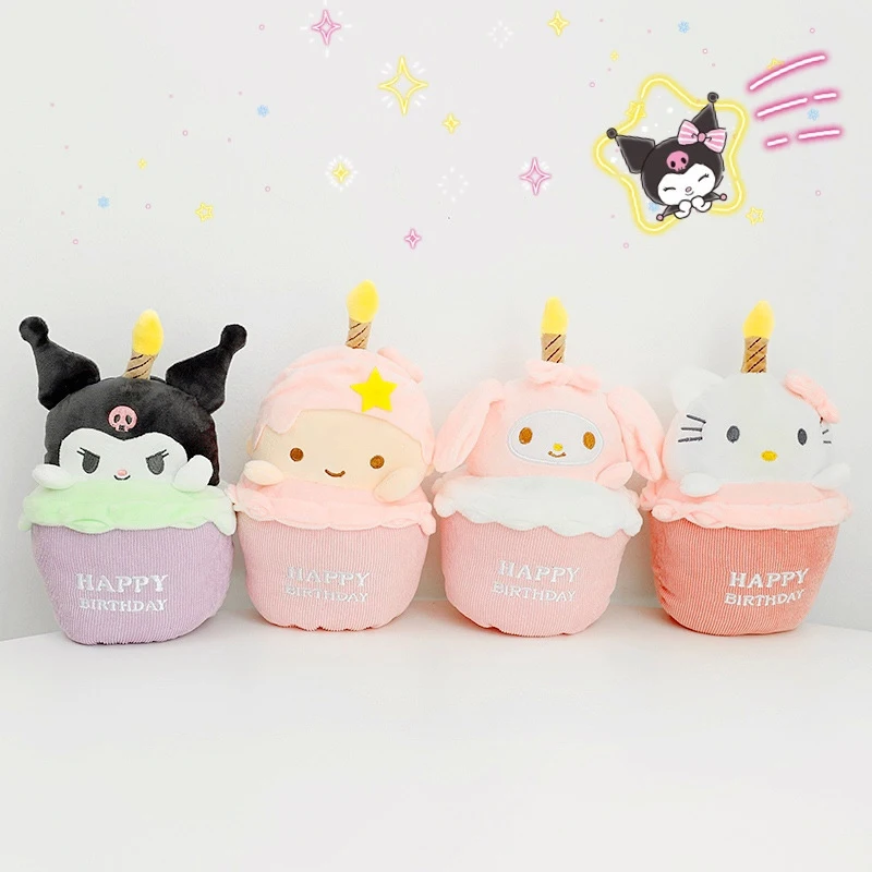 

PP Cotton Cute Corduroy Doll Shape Press Music Flashing Candle Super Soft Short Plush Birthday Cake Gift for Dog, As photo