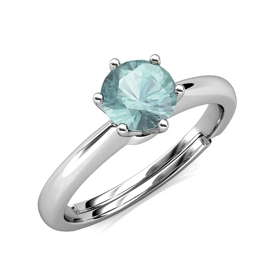 

GRA Certificate Moissanite Diamond 18k Gold 925 Sterling Silver 1 Carat Blue Gemstone Ring For Women Destiny Jewellery