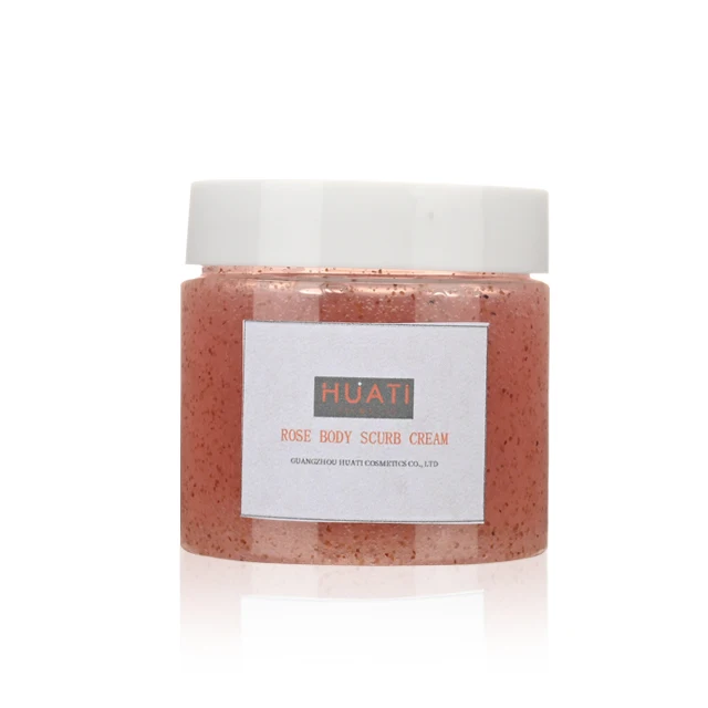 

120g Private Label Huati Exfoliating Rose Salt Sugar Face Scrub and Body Scrub, Pink