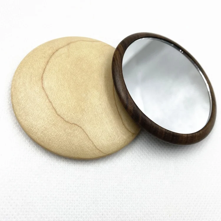 

Wood material China Circle pocket sized 70mm pocket mirror mini mirrors in bulk