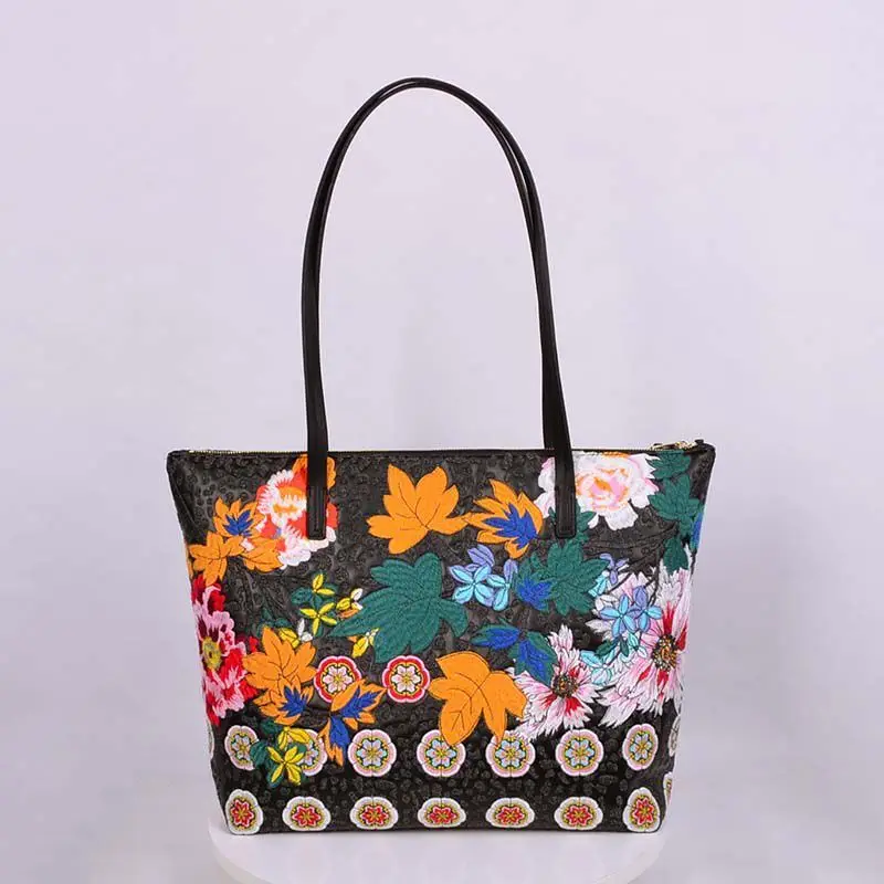 

ladies new brand fashion trending tote bag embroidery high quality handbag for women custombags women handbags ladies shoulder, Customizable
