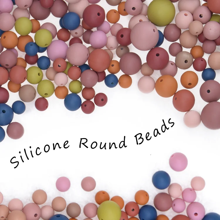 

Food Grade 9 12 15 19 mm Silicone Teething Beads For Jewelry Bulk, More 90 different stock colors