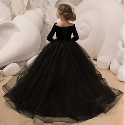 Nice Girl Party Smart Casual Dress For 3-16 Years Flower Printed Long Wedding Kids Dress