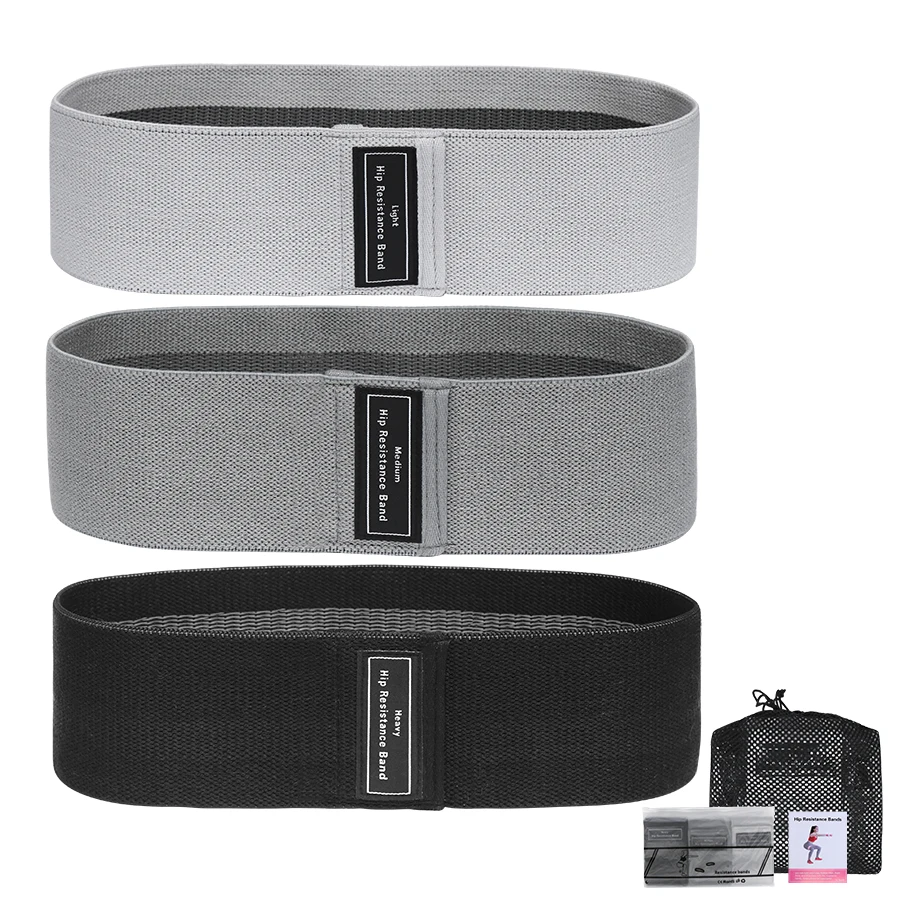 

Custom Logo Low Moq Elastic Band Glutes Workout Yoga Resistance Fabric Bands, Black,gray,white