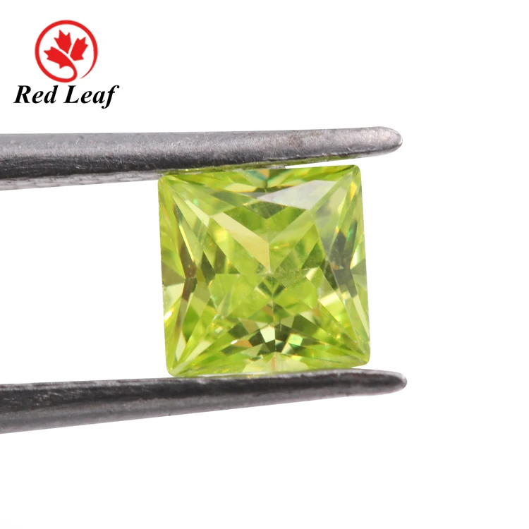 

Redleaf Jewerly Cz Stone Gems price per Apple Green Square 5a Cubic Zirconia