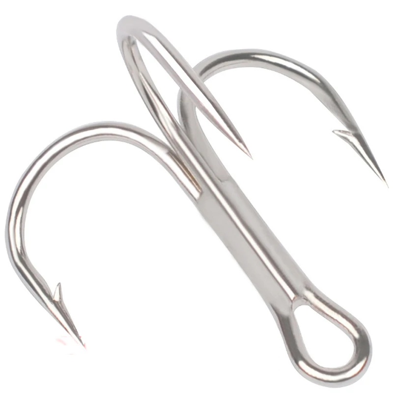 

Hot saleg 1/0 2/0 3/0 4/0 12/0 14# Strong Treble Hooks high carbon white nickel Silver Strong treble hook fishing