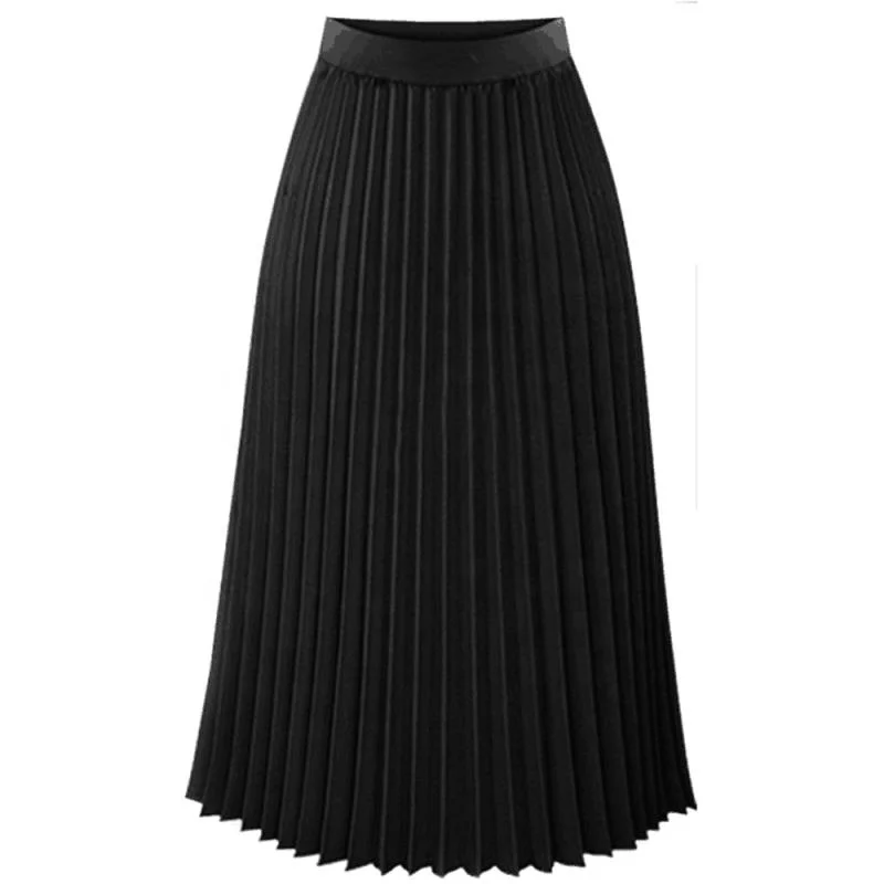 

2021 new summer student loose version wild fashion women's waist pleated skirt mid-length draped long skirt