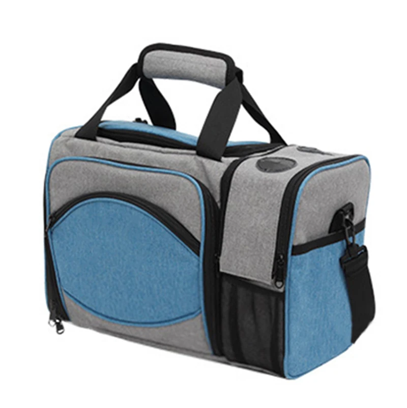 

2021 New Design polyester high quality travel picnic tote wine cooler bag, Blue,customized