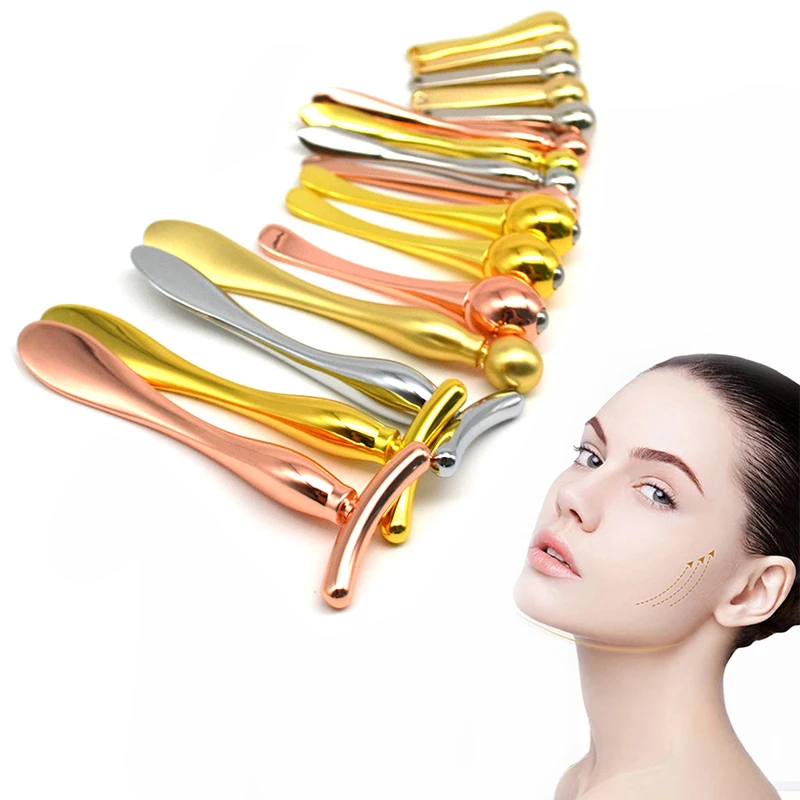 

Metal alloy Mask Makeup Cosmetic Face massage stick cosmetic spoon Anti Wrinkle skin care Beauty Tool, Multi color
