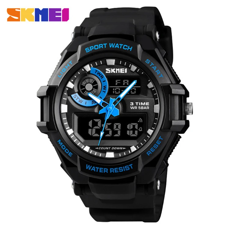 

SKMEI 1357 Luxury Brand Men Digital Watch Sports Watches Men's Army Military Watch Quartz Three Time Clock Relogio Masculino