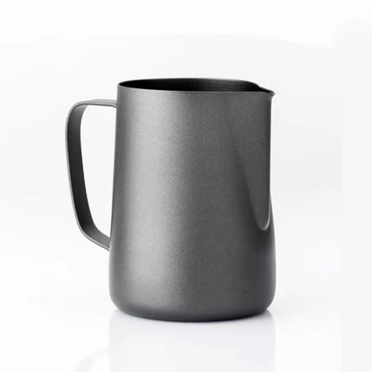 

Oem Professional Black Espresso Coffee Latte Metal black Stainless Steel Frother Frothing Pitcher Milk Mug Jug For Barista