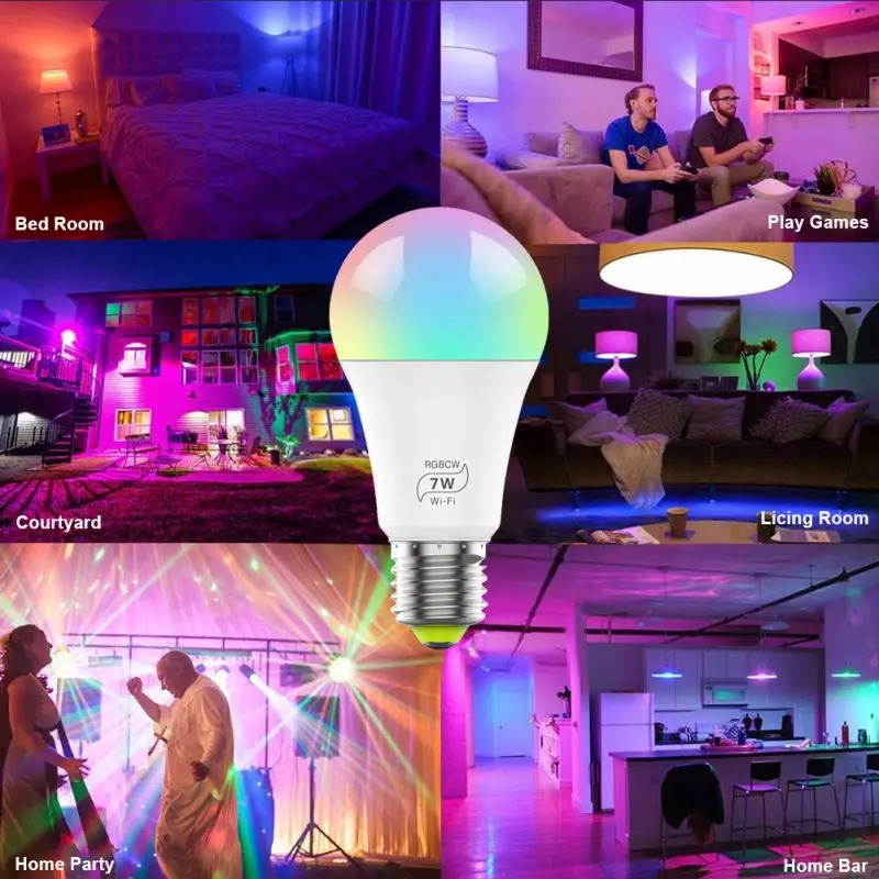 Wireless smart bulb with colors adjustable smart home smartcharge smart bulb