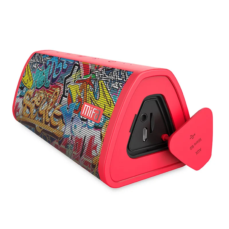 

MIFA A10 Red Graffiti BT Speaker Built-in Microphone Stereo Rock Sound Outdoor 10W Portable Wireless Speaker, Colors