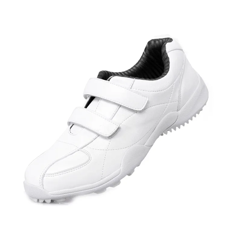 
China factory OEM quality warranty hook hoop white fit kids outdoor golf shoes 