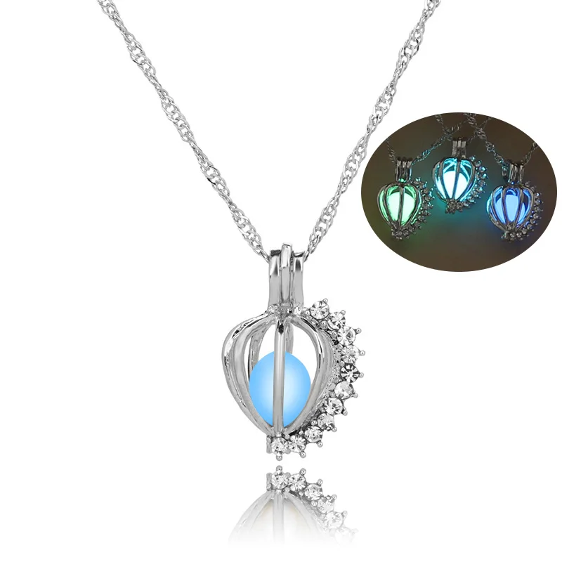 

3 Color Creative Noctilucent Cage Pendant Necklace For Women Fashion Jewelry