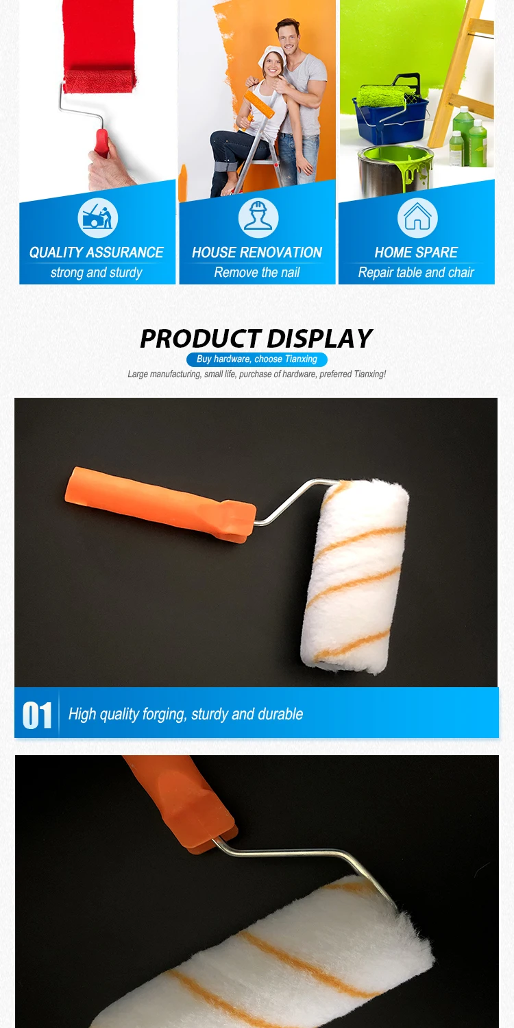 factory direct orange and white polyester Bristle price Industrial paint Roller Brush