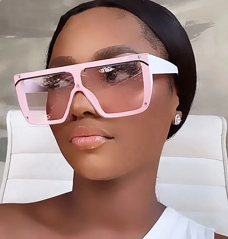 

LBAshades New Oversized Luxury One-Piece Sunglasses Trend Fashion Sunglasses Eyebrow Square Sunglasses Women