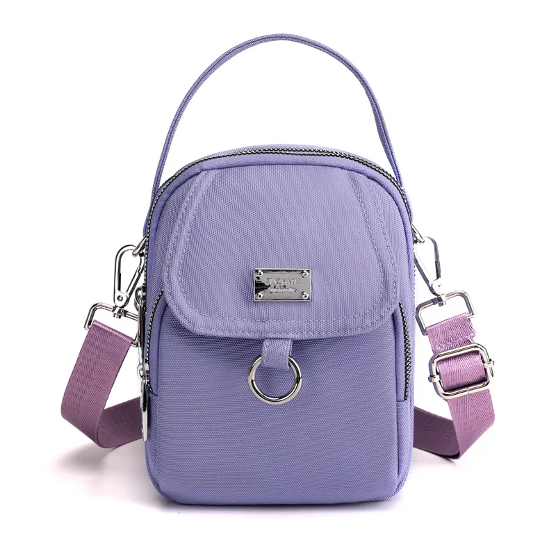 

New Fashion Messenger Mobile Phone Bag Casual Small Cross Bag With External Earphone Hole Mini Shoulder Bag, Burgundy,green,deep blue,black,purple