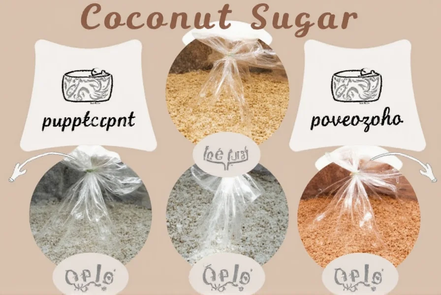 Different brands of bulk coconut sugar