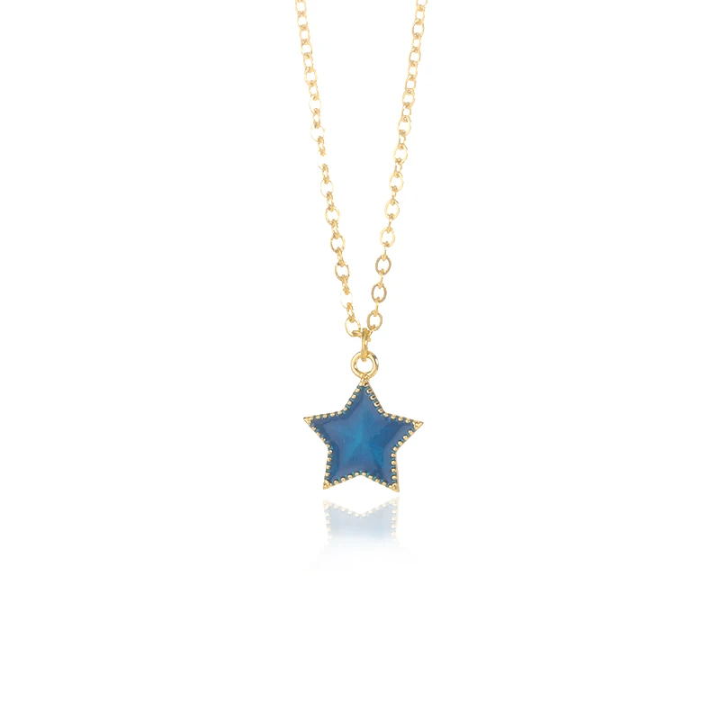 

Stainless Steel Single Star Necklace for Women and Girls Bule Star Pendant Necklace