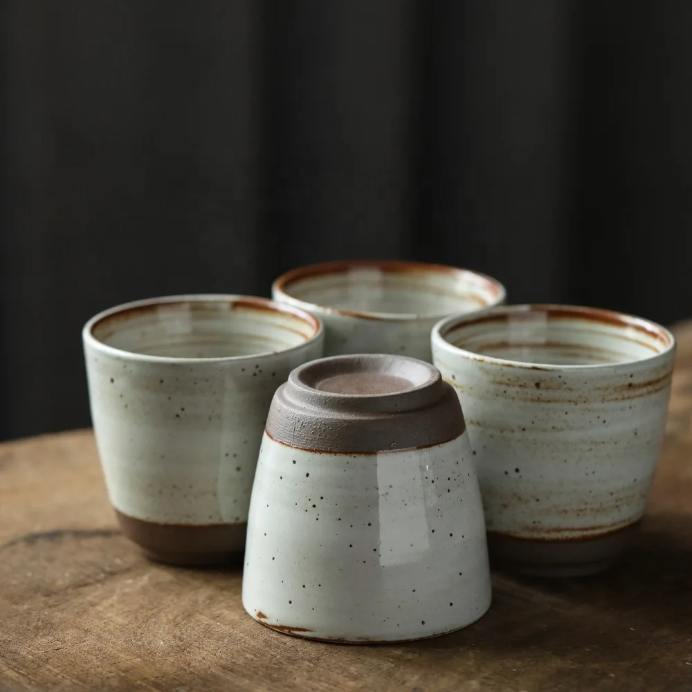 

high quality Handmade Household Japanese Retro Pottery 250ml Tea cup