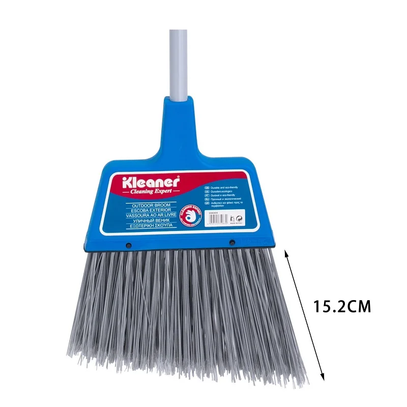 

Long Handle and Long Bristle Plastic Broom for Easy Cleaning Home Floors, High Quality Durable Brooms with Metal Handle, Mixed