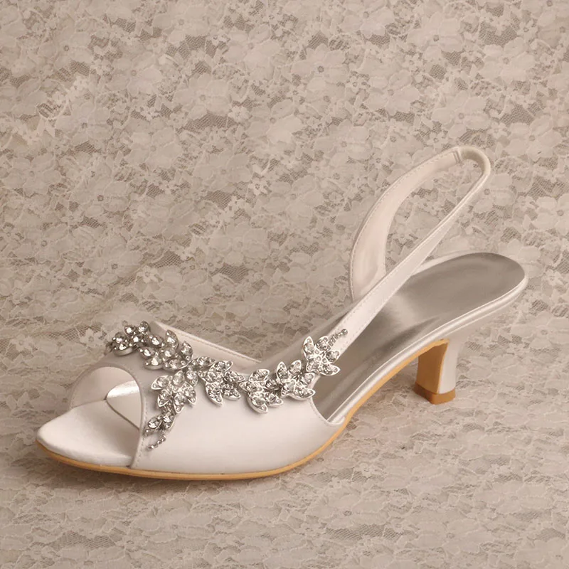 

Low Heel Ivory Lace Wedding Bridal Shoes