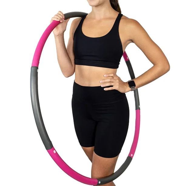 

Health weighted Flexible fat burning Gym Fitness Exercise Yoga Eco-friendly Adjustable soft Colorful Hula Circle Hoops, Rose,green,blue,yellow,pink