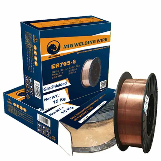 Ce Gmaw Solid Wire Sg2 0.8mm 5kg/15kgs Coil Spool Mig Welding Wire