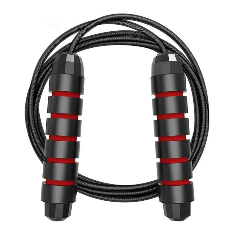 

Professional Adjustable Weight Bearing Steel Wire Rope Skipping PVC Coated Jump Ropes Light & Portable Customized, Black, black-red, black-green, black-blue