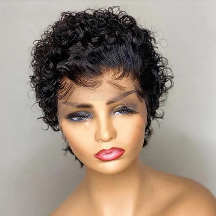 

Cuticles Aligned Short Pixie Cut Wig Short Bob Lace Front Human Hair Wigs For Black Women Pre Plucked With Baby Hair