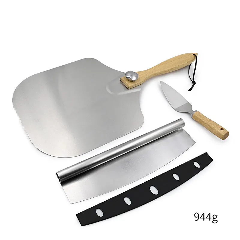 

Household pizza Baking tools set Foldable Handle Pizza Shovel Aluminum Alloy Metal Non Stick Pizza Peel Paddle Cutter