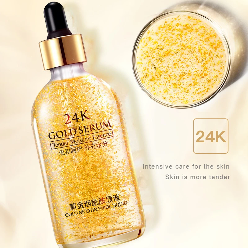 

24K Gold Hyaluronic Acid Face Serum Replenishment Moisturize Shrink Pore Brighten Nicotinamide Skin Care Lift Firming serum