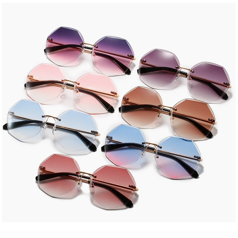 

Sun glasses river Frameless Sunglasses Female fashion Polygon shades sunglasses, Custom color