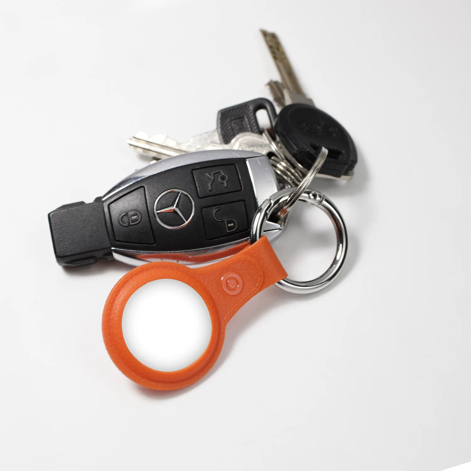 

2021 Newest Accessories Tracker Anti-lost Clear Genuine Leather Pattern Keychain Protective Case for Apple Airtag Air Tag