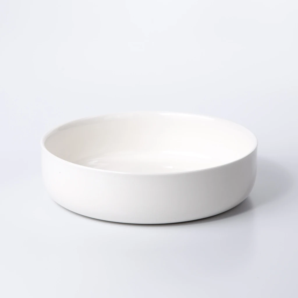 

wholesale Modern Simple Style White Decorative Garden Flower Holder Ceramic Flower Pot Shallow round Succulent Plant Pot