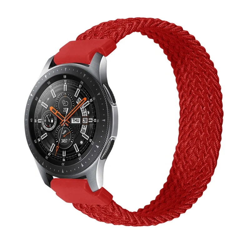 

BOORUI Latest design braided stretchable solo loop strap for Samsung galaxy watch strap 20mm 22mm sport nylon band, Multi-color