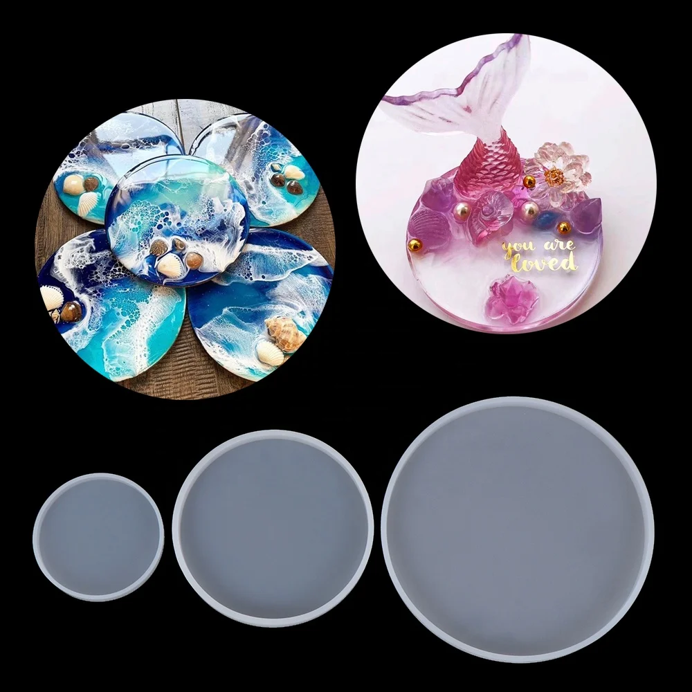 

DIY Accessory Round Coaster Resin Casting Molds Silicone Epoxy Jewelry Agate Making Coasters Resin Molds