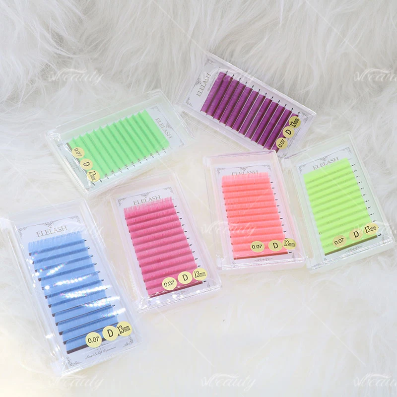 

Eyelash Wholesale Luxury Private Color Neon Eyelash Premium Lashes Extensions