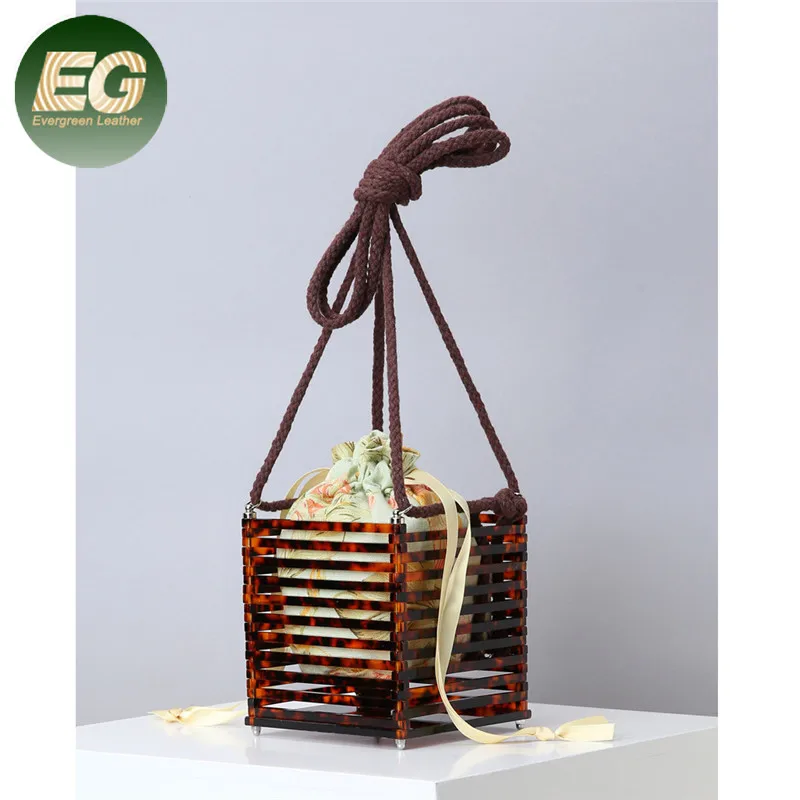 

LEB1208 Hollow out designer women purse handbags crossbody square bag box acrylic clutch handbag, Brown,green,white