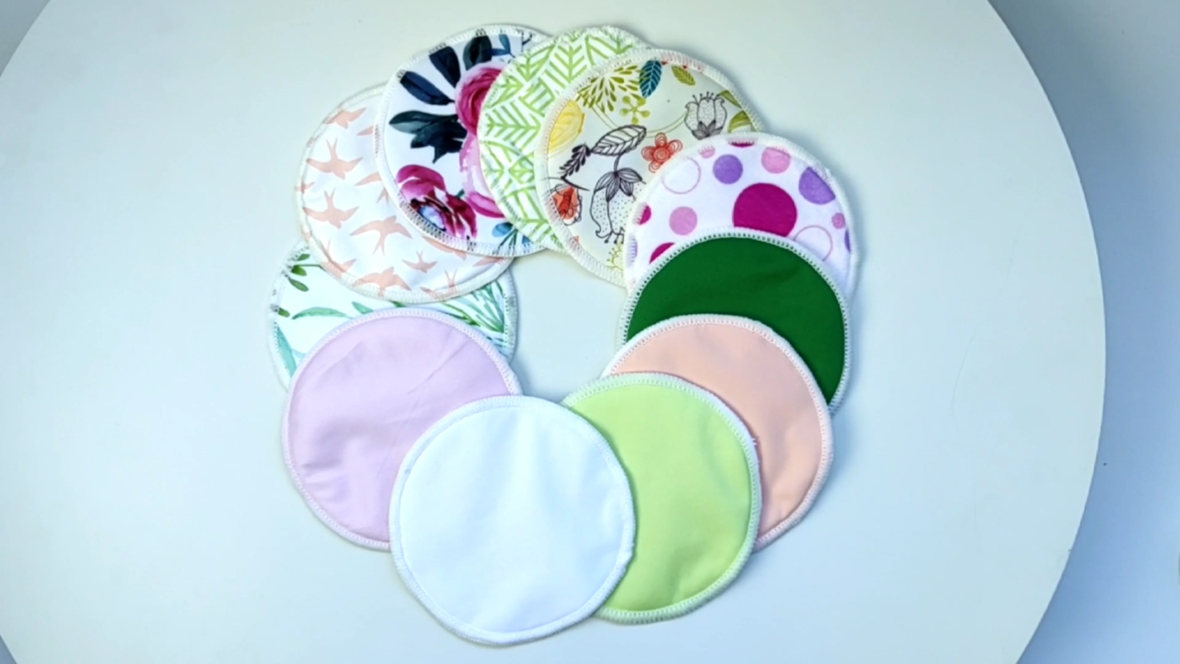 Free Sample Non Slip Solid Color Washable Bamboo Breastfeeding Bra Pads