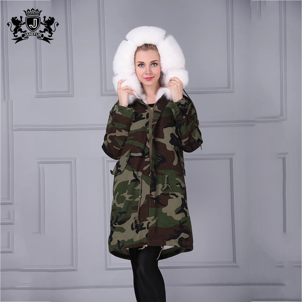 

2019 Hot-sale Wholesale Real Fox Fur Collar Parkas Long Jacket Parkas