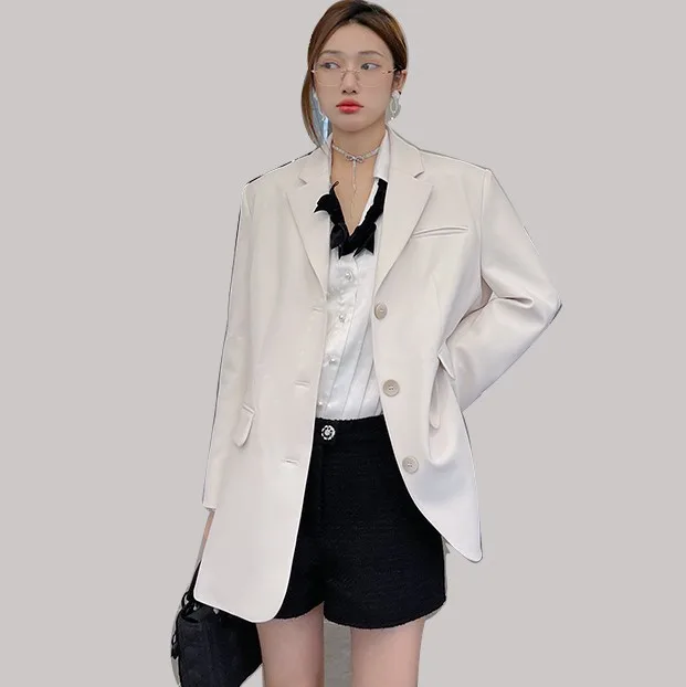 

2021 High Quality New Blazers Women Chic Blazer Fashion Office Blazers Lady Suit Outerwear, White