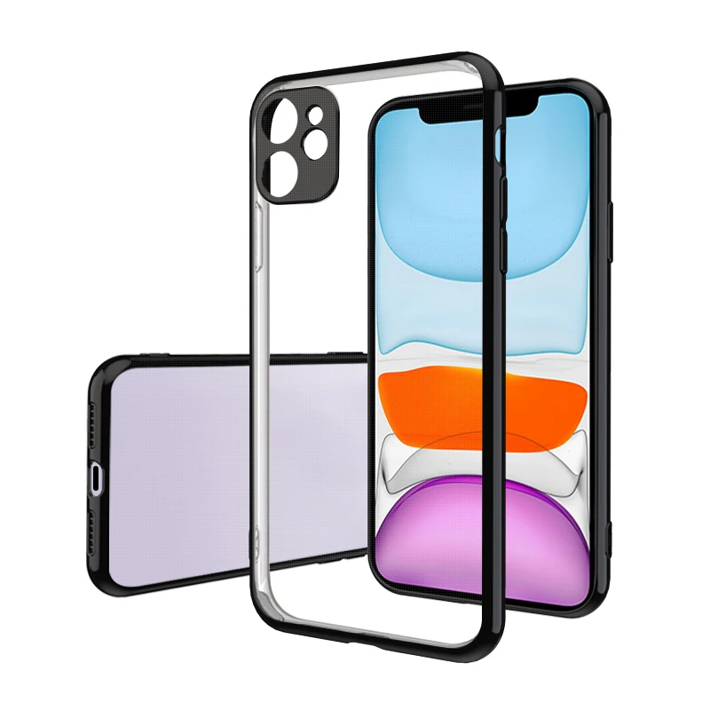 

Plating Soft TPU Back Cellphone Cover Shockproof Clear Transparent Mobile Phone Case For iPhone 12 Pro Max 11 Pro Max 8 7 6